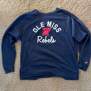League women’s Ole Miss navy blue crewneck sweatshirt – Large, 100% cotton